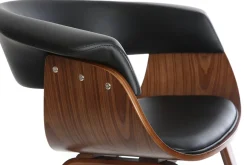 Chaise design noir et bois foncé noyer OKTAV