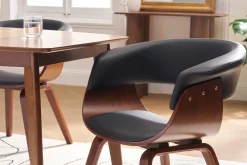 Chaise design noir et bois foncé noyer OKTAV