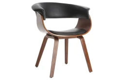 Chaise design noir et bois foncé noyer OKTAV
