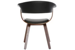 Chaise design noir et bois foncé noyer OKTAV
