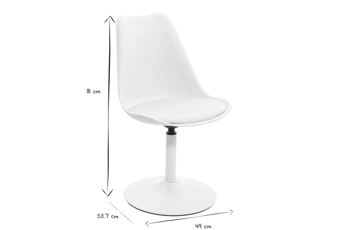 Chaise design pivotant blanc mat STEEVY V2