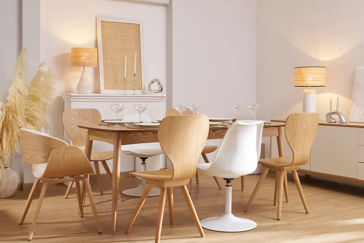 Chaise design pivotant blanc mat STEEVY V2