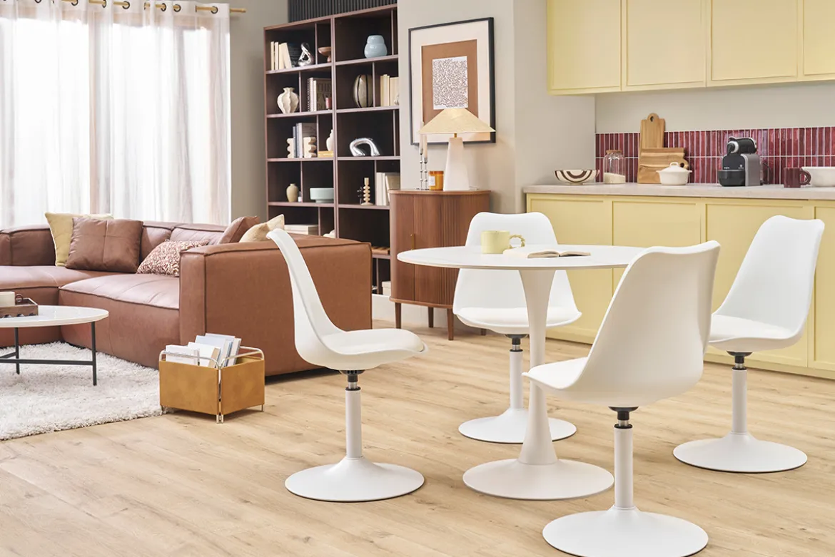 Chaise design pivotant blanc mat STEEVY V2