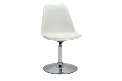 Chaise design pivotante blanche et métal chromé STEEVY V2