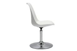 Chaise design pivotante blanche et métal chromé STEEVY V2