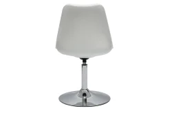 Chaise design pivotante blanche et métal chromé STEEVY V2