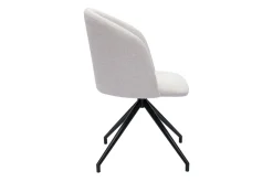 Chaise design pivotante 360° en tissu effet velours texturé beige et métal noir VANITY