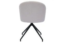 Chaise design pivotante 360° en tissu effet velours texturé beige et métal noir VANITY