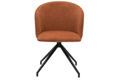 Chaise design pivotante 360° en tissu effet velours texturé terre brulée et métal noir VANITY