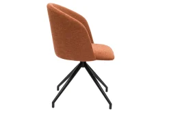 Chaise design pivotante 360° en tissu effet velours texturé terre brulée et métal noir VANITY