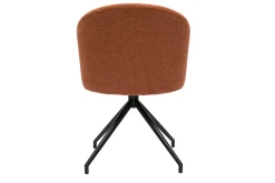 Chaise design pivotante 360° en tissu effet velours texturé terre brulée et métal noir VANITY
