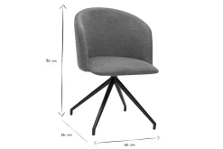 Chaise design pivotante 360° en tissu effet velours texturé terre brulée et métal noir VANITY