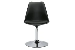 Chaise design pivotante noire et métal chromé STEEVY V2