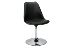 Chaise design pivotante noire et métal chromé STEEVY V2
