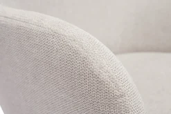 Chaise en tissu effet velours texturé beige et métal noir BRITT