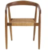 Chaise ethnique en bois teck massif et cannage rotin NEGARA