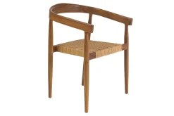 Chaise ethnique en bois teck massif et cannage rotin NEGARA