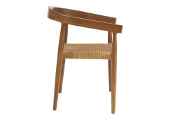 Chaise ethnique en bois teck massif et cannage rotin NEGARA