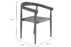 Chaise ethnique en bois teck massif et cannage rotin NEGARA