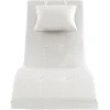 Chaise longue design blanc et acier chromé BARTY