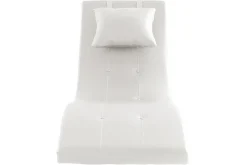 Chaise longue design blanc et acier chromé BARTY