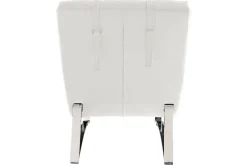 Chaise longue design blanc et acier chromé BARTY