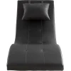Chaise longue design noir et acier chromé BARTY