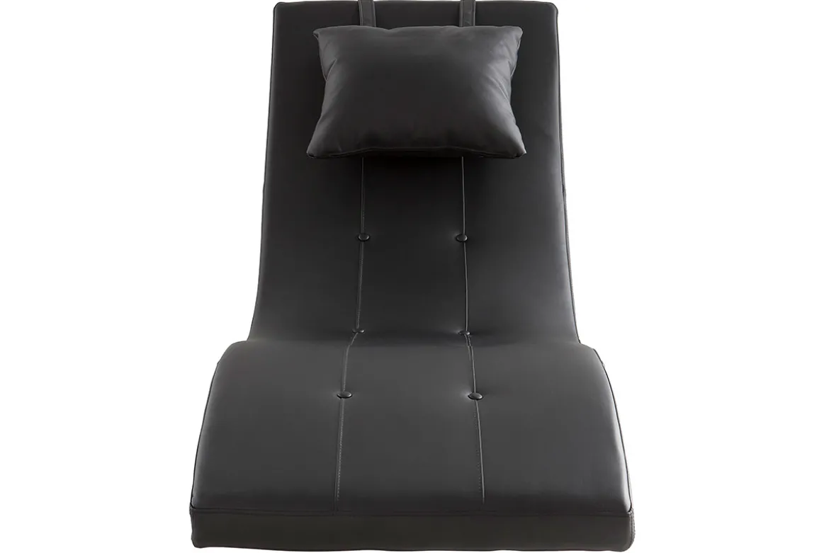 Chaise longue design noir et acier chromé BARTY