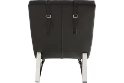 Chaise longue design noir et acier chromé BARTY