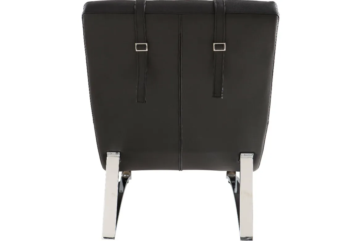 Chaise longue design noir et acier chromé BARTY