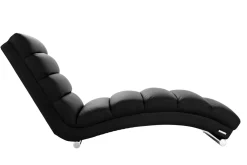 Chaise longue / fauteuil design noir et acier chromé TAYLOR