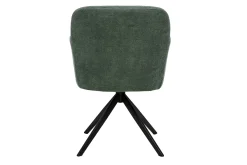 Chaise pivotante 360° en tissu chenille vert kaki et métal noir AMIKA