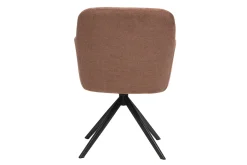 Chaise pivotante 360° en tissu chenille terre brûlée et métal noir AMIKA
