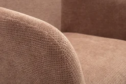 Chaise pivotante 360° en tissu chenille terre brûlée et métal noir AMIKA