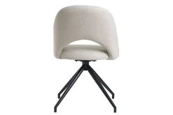 Chaise pivotante 360° en tissu effet velours texturé beige et métal noir COSETTE