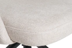 Chaise pivotante 360° en tissu effet velours texturé beige et métal noir COSETTE