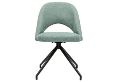 Chaise pivotante 360° en tissu effet velours texturé vert céladon et métal noir COSETTE