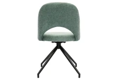 Chaise pivotante 360° en tissu effet velours texturé vert céladon et métal noir COSETTE