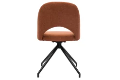 Chaise pivotante 360° en tissu effet velours texturé terre brûlée et métal noir COSETTE
