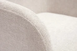 Chaise pivotante 360° en tissu effet velours texturé beige et métal noir AMIKA