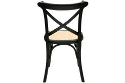 Chaises bistrot en bois noir et cannage en rotin (lot de 2) MARCEL