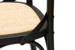 Chaises bistrot en bois noir et cannage en rotin (lot de 2) MARCEL