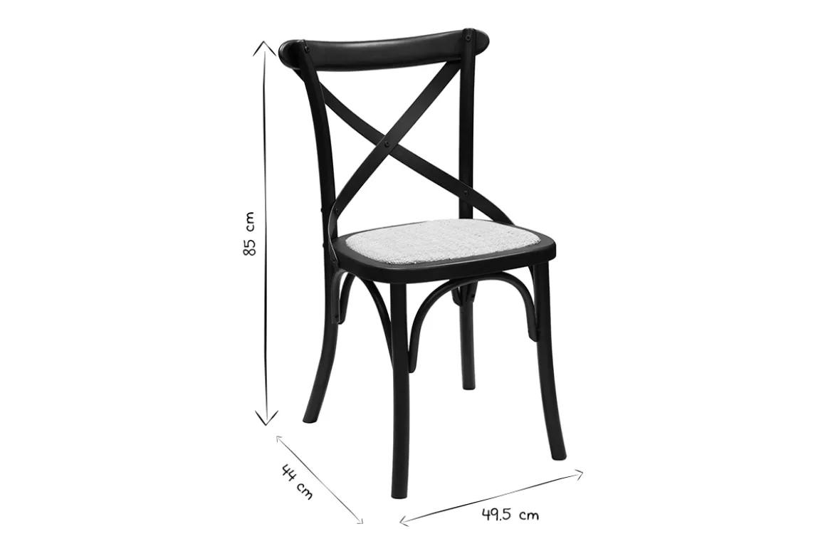 Chaises bistrot en bois noir et cannage en rotin (lot de 2) MARCEL