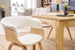Chaise scandinave blanc et bois clair OKTAV