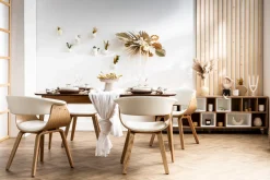 Chaise scandinave blanc et bois clair OKTAV