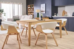 Chaise scandinave blanc et bois clair OKTAV