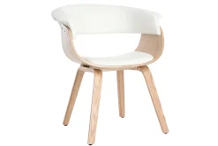 Chaise scandinave blanc et bois clair OKTAV