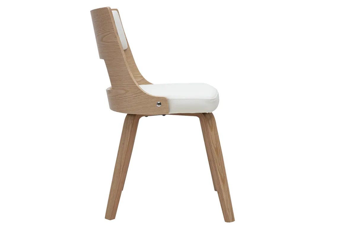 Chaise scandinave blanc et bois clair GARBO