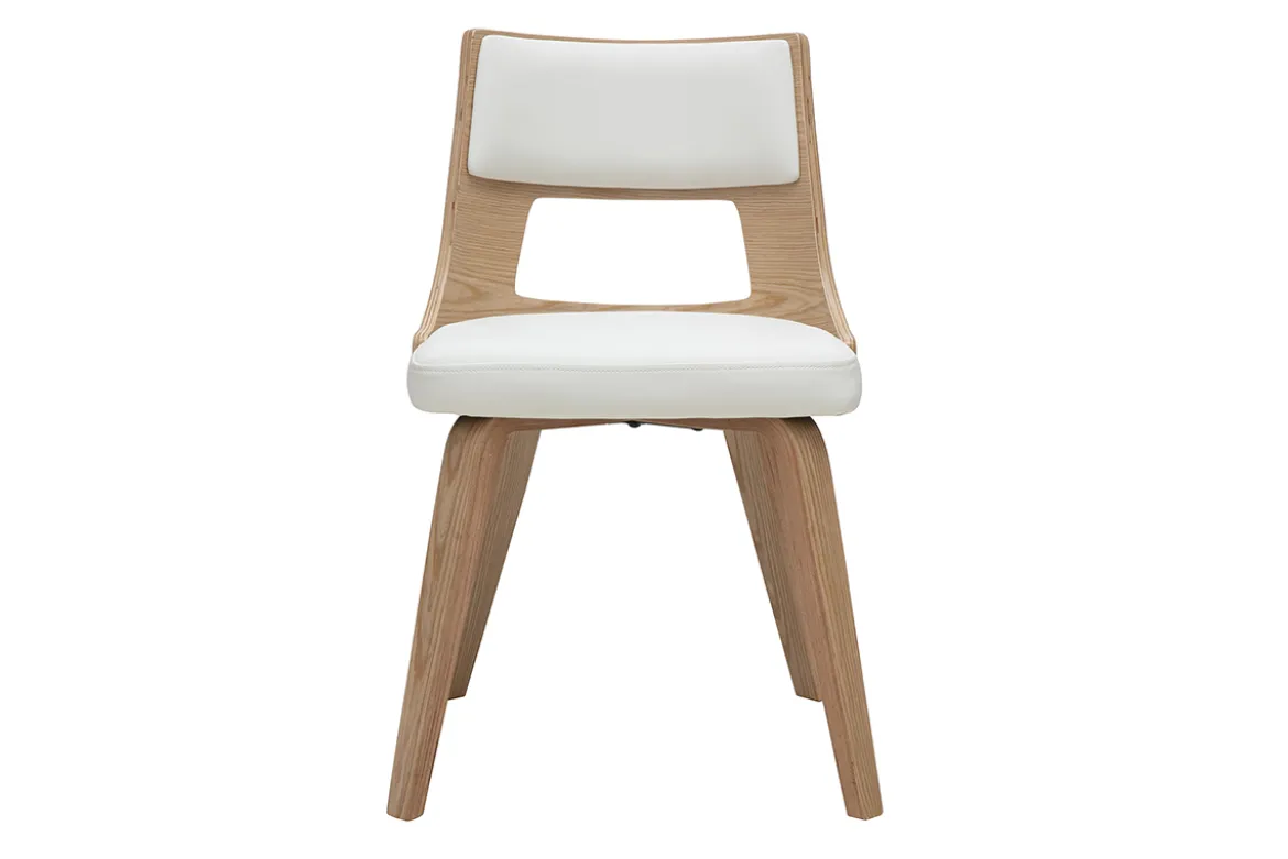 Chaise scandinave blanc et bois clair GARBO