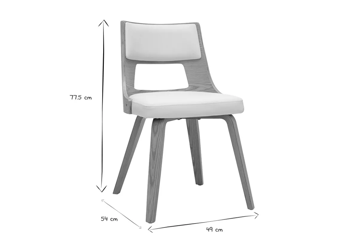 Chaise scandinave blanc et bois clair GARBO